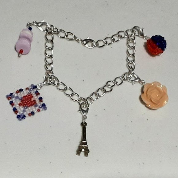 OOo La La! 🇨🇵 Frenchy Good Luck Charm Bracelet 💕 Hand crafted, Bon voyage! - Picture 3 of 4